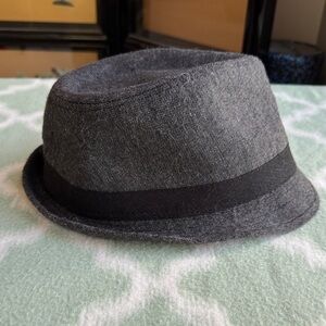 Gray Fedora Hat with Black Band